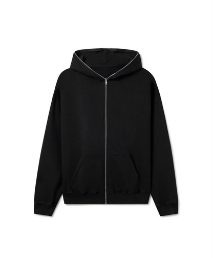 Blank Cotton Zip in Black