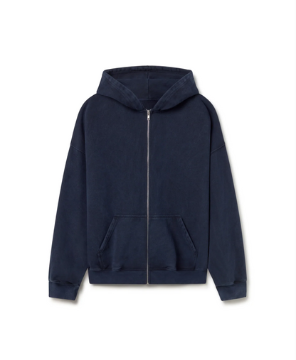 Blank Cotton Zip in Navy